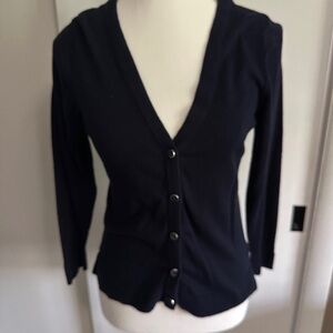 The Limited Black Cardigan Sweater V-Neck Fitted
